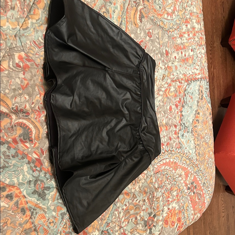 Aerie Black comfy  Leather Skirt